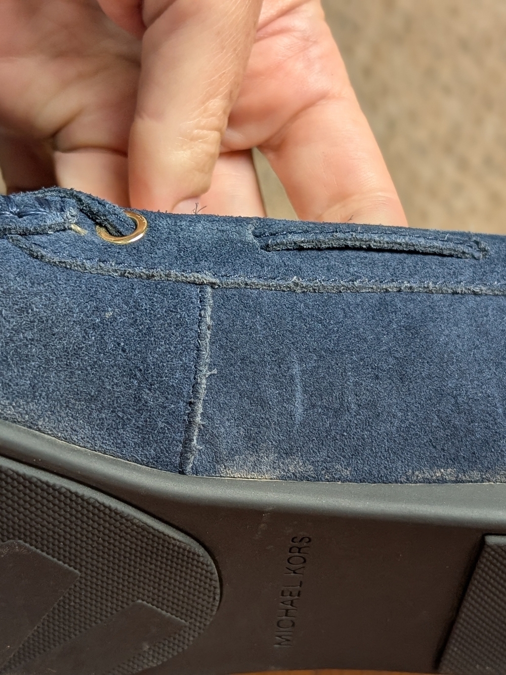 Michael Kors Navy Suede Bow-Accent Driving Loafers - Picture 11 of 11